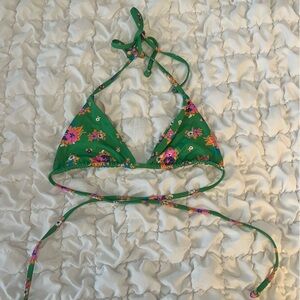 Frankie’s Bikinis Floral Green Bikini Top
